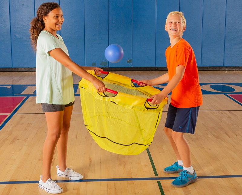 Hoop toss target for adapted PE