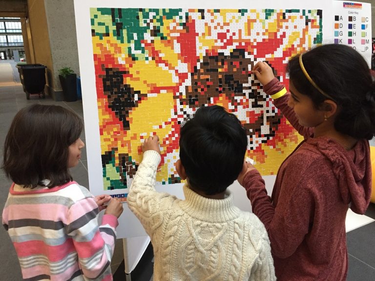 Sticker mosaic used as a group reward