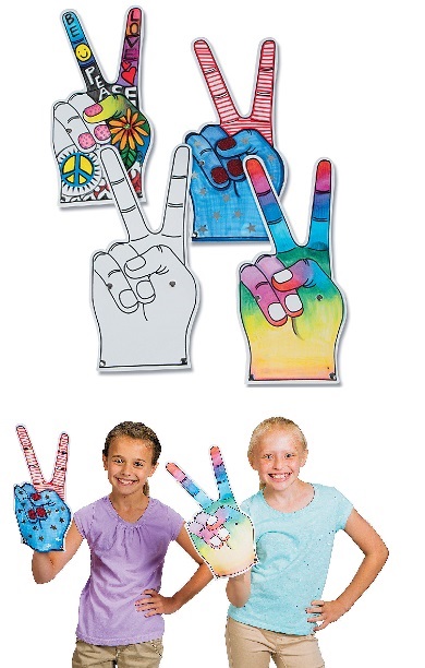 peace sign foam hand